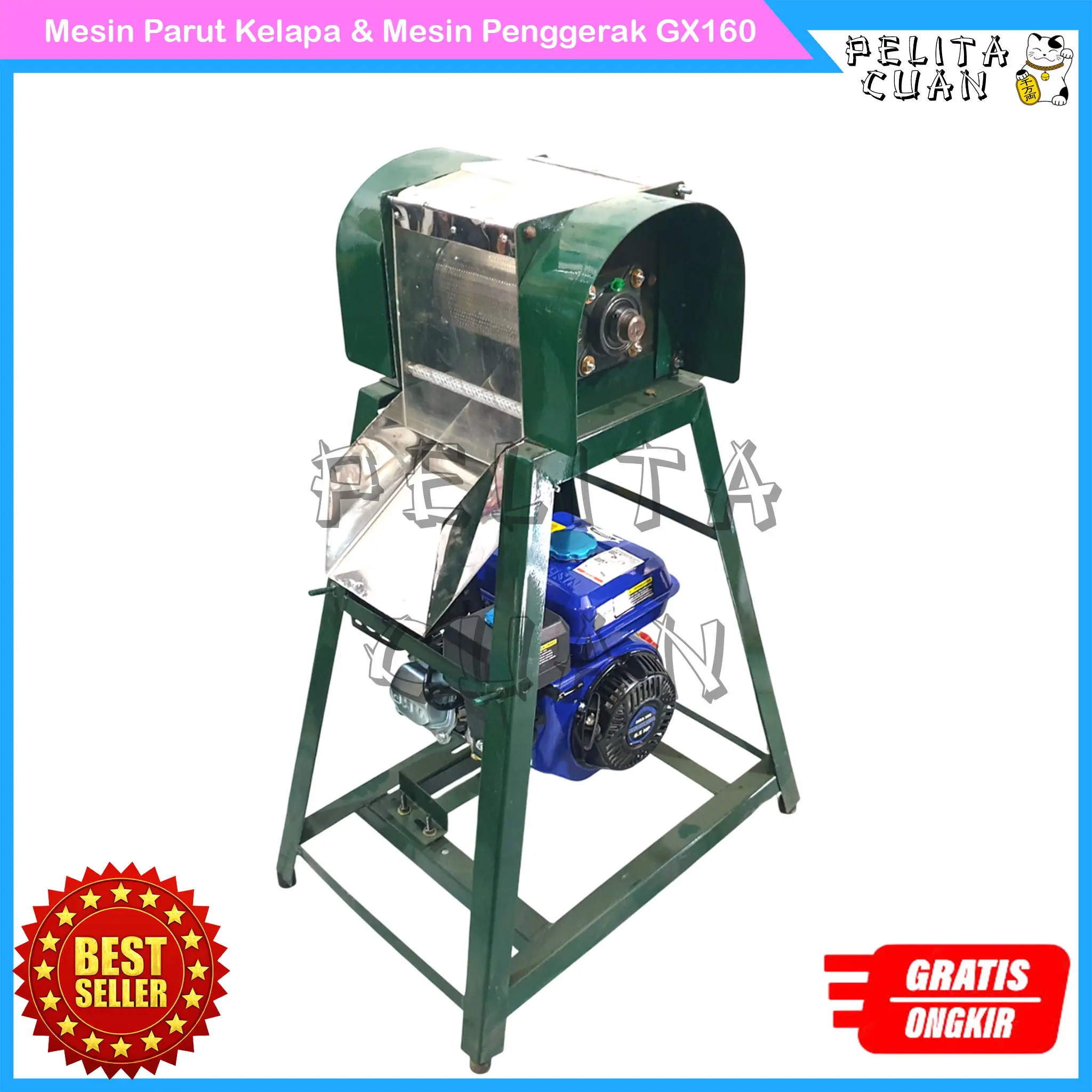 Mesin Parut kelapa & engine penggerak bensin gx160 Nishikawa