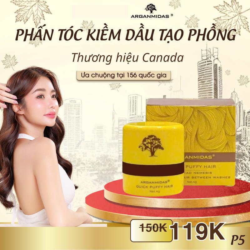 [Arganmidas Official] Phấn Tóc Kiềm Dầu Tạo Phồng Arganmidas, hỗ trợ kiểm soát dầu thừa, giúp tóc bồng bềnh lâu bết P3
