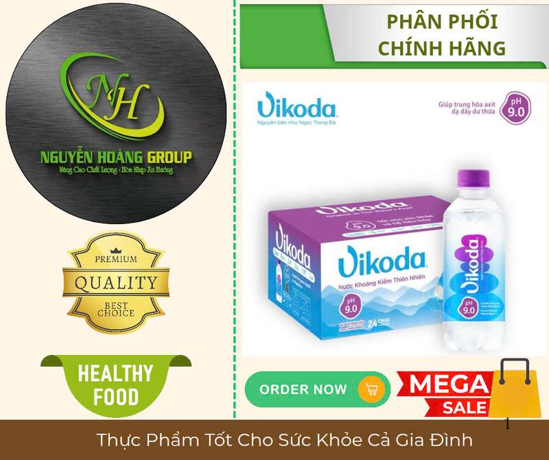  Thùng 24 Chai -  Vikoda Nước Khoáng Kiềm Thiên Nhiên 500 ml 
