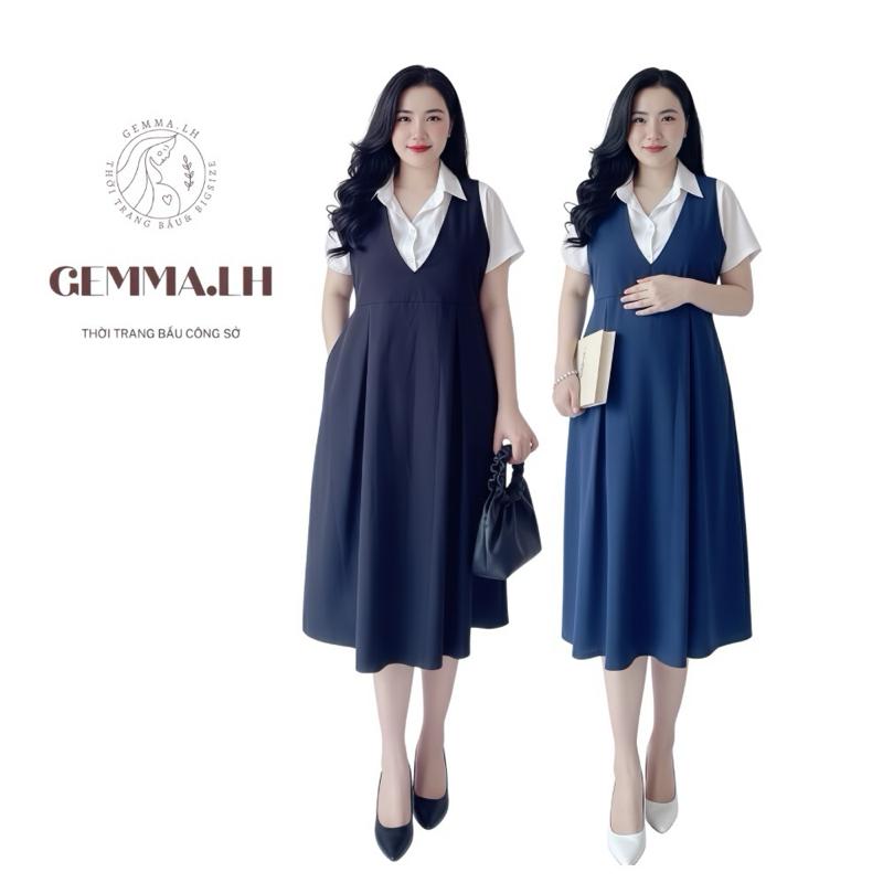  Yếm bầu lẻ GEMMA.LH Y5  yếm bầu cổ tim có xếp ly có túi  yếm bầu màu đen . Xanh den .có size từ 40kg đến 120kg. Váy Bầu Đầm Bầu 