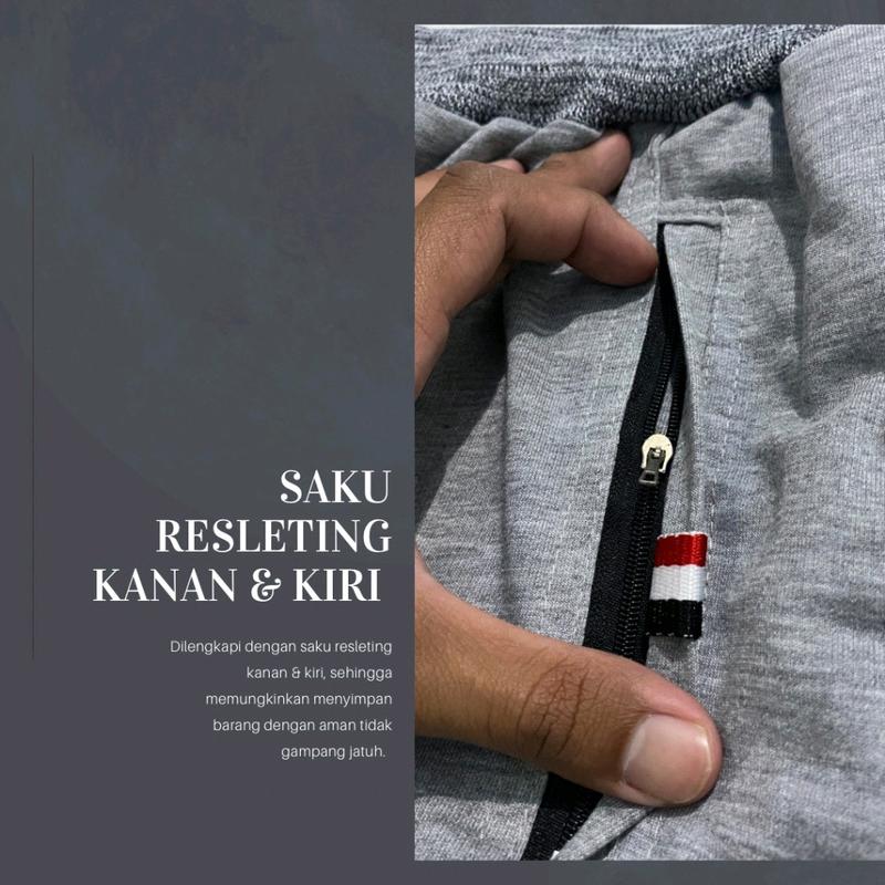 BIG PROMO 4 pcs 90 ribu celana pendek babytery saku resleting pria dewasa remaja Distro Cowok Jumbo Casual Santai Hitam nyaman keren Navy Muda Shorts Katun Kain Boxer Lembut Karet 5