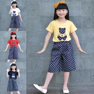 Baju setelan kulot anak perempuan/pakaian anak perempuan/fashion anak usia 4-11 tahun Lengan pendek Bordir