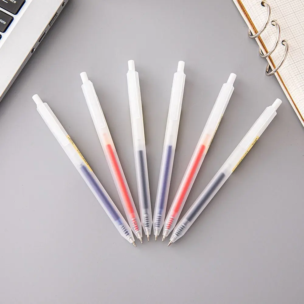whatter Dirt-resistant Quick-drying Gel Pen Press Type Black/Blue/Red Ink Neutral Pen 0.5mm Pen Tip Writing Tool School Office