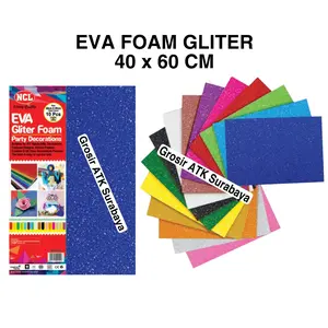 ( DAPAT 1 PCS ) EVA FOAM GLITTER NCL NC-9001 Busa Glitter ART Prakarya DIY Dekorasi Pesta 40 x 60 CM