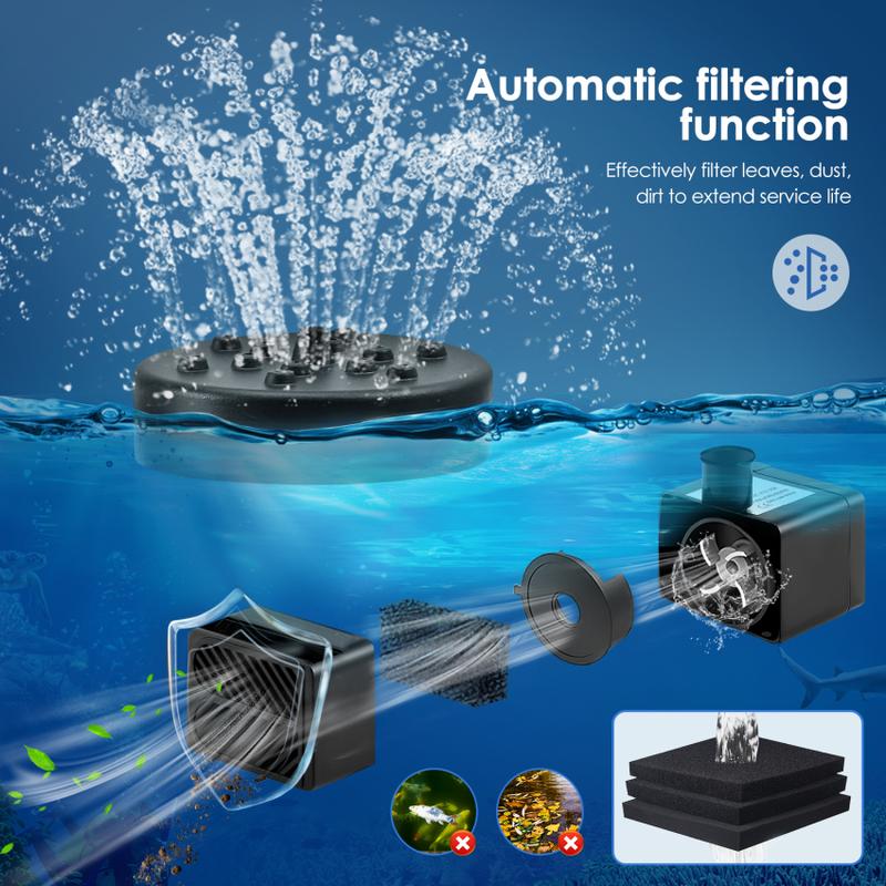 Đài Phun Nước Năng Lượng Mặt Trời, 2,5W, Thích Hợp Cho Hồ Bơi Ngoài Trời, Thiết Kế Hồ Bơi, Chất Liệu Resin, Phong Cách Chậu Cây, Đồ Trang Trí Bờ Nước 2