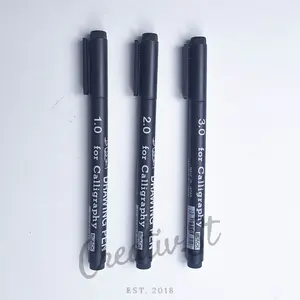 Snowman Drawing Pen Calligraphy Spidol Kaligrafi 1.0-3.0 Black Plastic