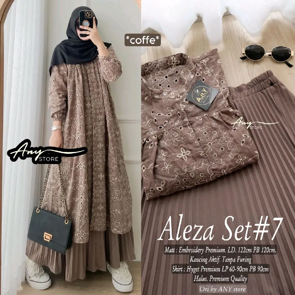 Aleza Setelan Wanita (Atasan&Rok) Bahan Catton  Mix Hyget By Any Store