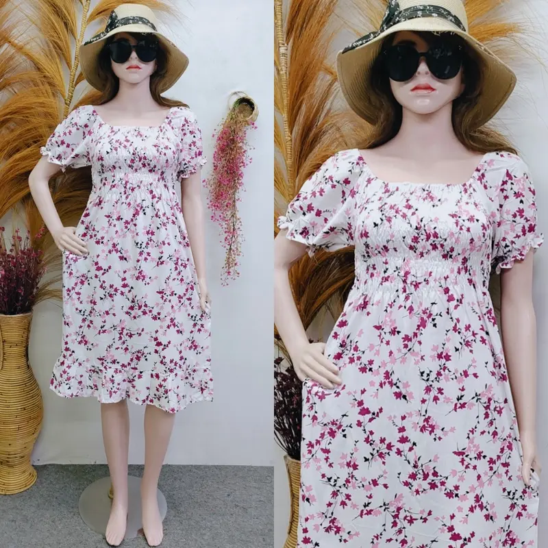 RSD - Dress Kerut Lily Pendek Casual Wanita Dewasa Motif 1