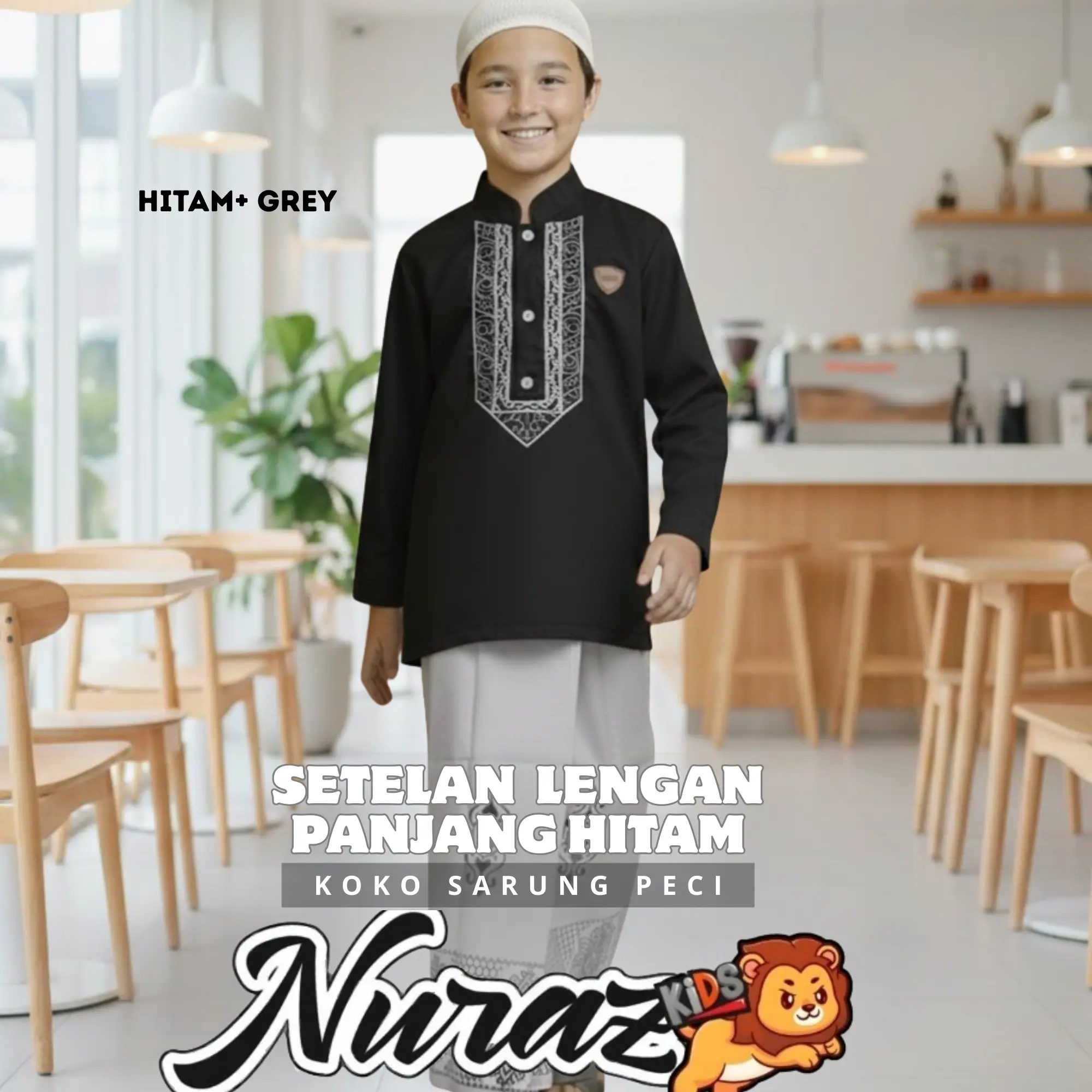 KOKO HITAM+ SARUNG GREY