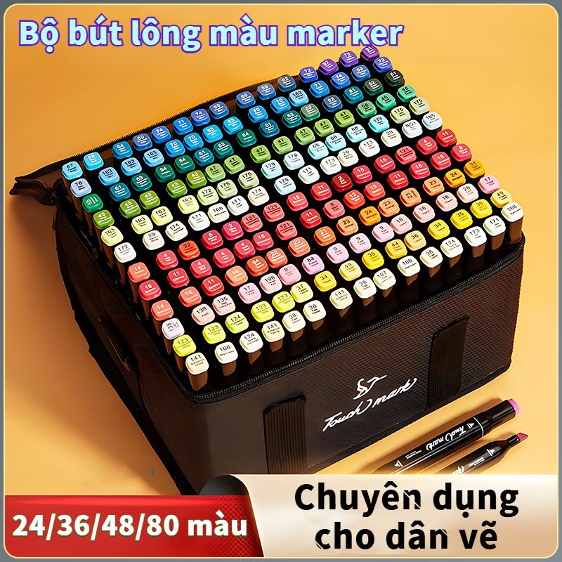  Đẳng cấp Bộ bút lông màu marker 24 48 80 màu thiết kế hai đầu bút lông màu vẽ tranh bộ nghệ thuật dành cho học sinh - bút vẽ marker 24 48 80 màu dụng cụ giáo dục​ 