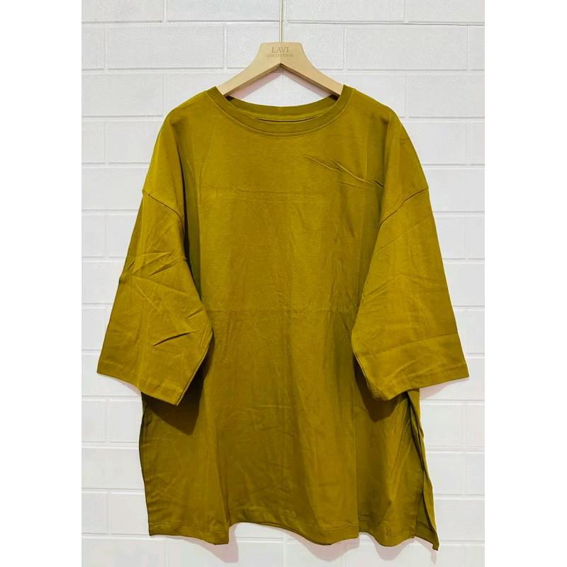 Kaos atasan polos oversize jumbo wanita xxxl lengan 7/8 Bahan katun combed ️30s premium adem| 3xl kaos polos 2