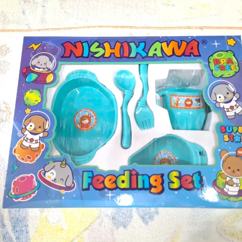 Set Makan Bayi MPASI NISHIKAWA (M) 8110 & 8111 - BPA Free -  Sendok Garpu Piring Peralatan 6