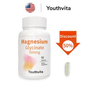 Youthvita Magnesium Glycinate 500mg, Support Heart, Muscle, Bone, Sleep Health, 90 Count