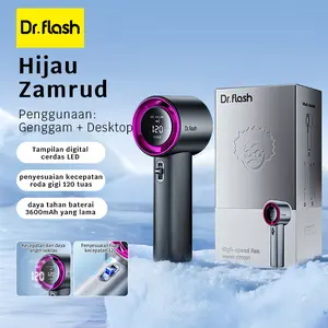 【COD Dr.flash】 DR001 High-speed Portable Handheld Fan 3600MAH Mini kipas Strong Wind 120 Gear Wind Speed kipas angin Digital Display Adjustable Turbo kipas tangan .
