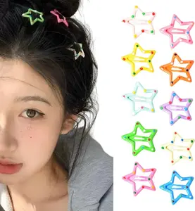 JEPIT BINTANG MIX WARNA | hair clips jepitan rambut motif bintang isi 100 pcs isi 50 pcs  pcs untuk anaK-anak & remaja jepit bintang gliter jepit bintang polkadot volly set 1 y2k aksesoris douyin