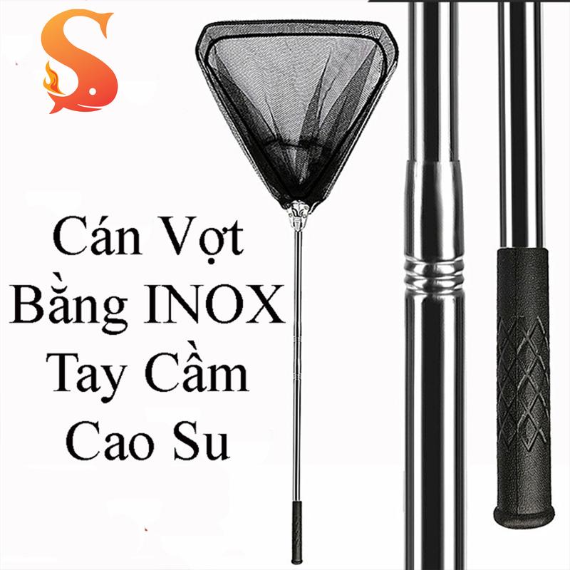 Vợt Cá Inox 2m1 Tam Giác Liền Vành Vợt Cá Gấp Gọn 2m1 chất lượng tốt GC-17