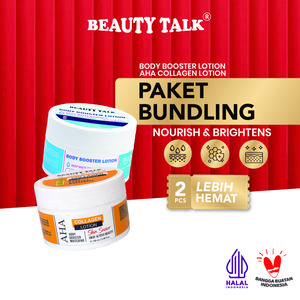 [Bundling Hemat - 2 Pcs] BEAUTY TALK AHA Collagen Lotion 100ML + Body Booster Lotion Niacinamide 10% Tranexamic Acid 2% - 100ML | Lotion Whitening & Anti Kusam | Mencerahkan, Menghaluskan & Menutrisi Kulit