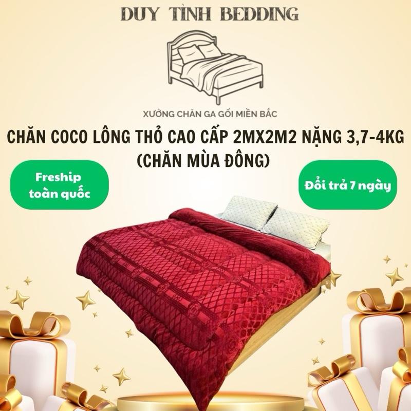 Chăn Nỉ Lông Thỏ COCO Loại 1 Nặng 3,7-4kg Kích Thước 2mx2m2 Chất Liệu Mềm mại,siêu ấm DUY TÌNH BEDDING