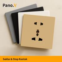 Gambar PanoV  Saklar Lampu Dinding Tipe 86 Lampu Modern Universal Soket Titik Colokan dengan USB Outlet Elektrik Kotak Tembaga - 1 Gong 1 Way - hitam /10010-2 dari PANOV Official Store Kab. Tangerang 3 Tokopedia