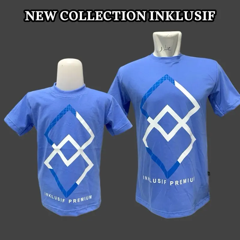 T-Shirt Couple FAMILY BY INKLUSIF  Original - BIRU MUDAH-MUDAHAN - AYAH IBU ANAK LAKI-LAKI, ANAK PEREMPUAN, Pasangan.  KAOS COUPLE KELUARGA 3