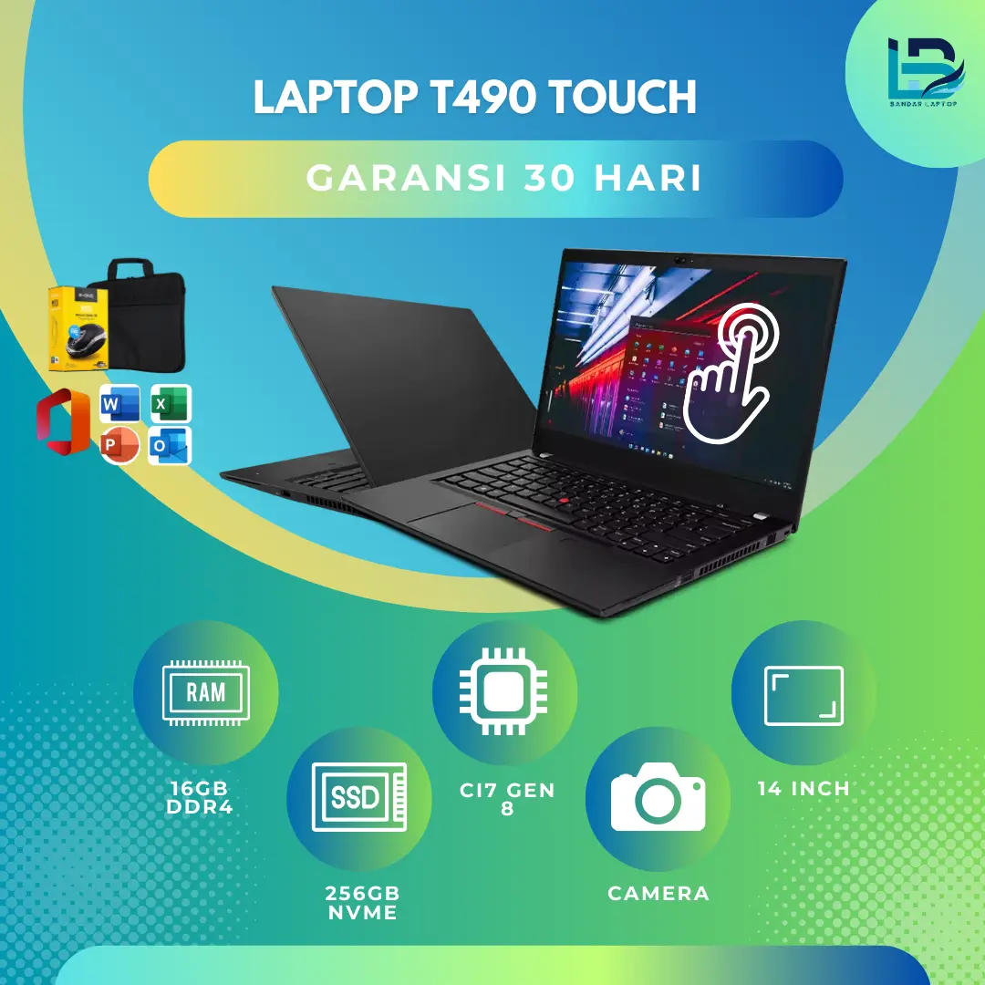 Laptop T490 Core i7 8th Gen RAM 16GB SSD 256GB Full HD IPS