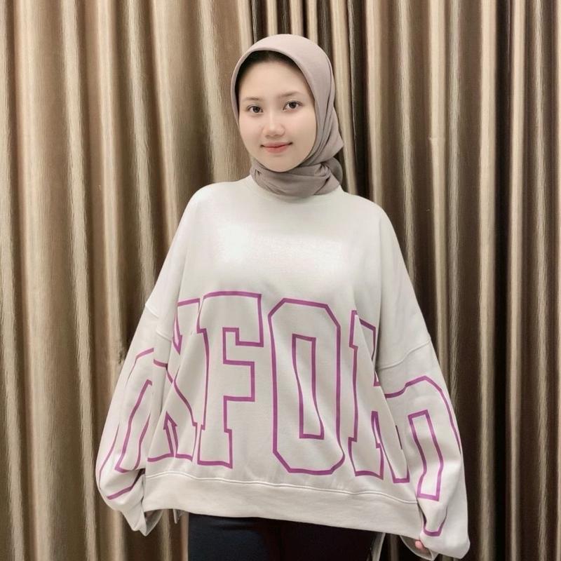 Sweater Crewneck - Sweater Sablon Karakter - Crewneck Sablon Oversize Lengan Balon 1