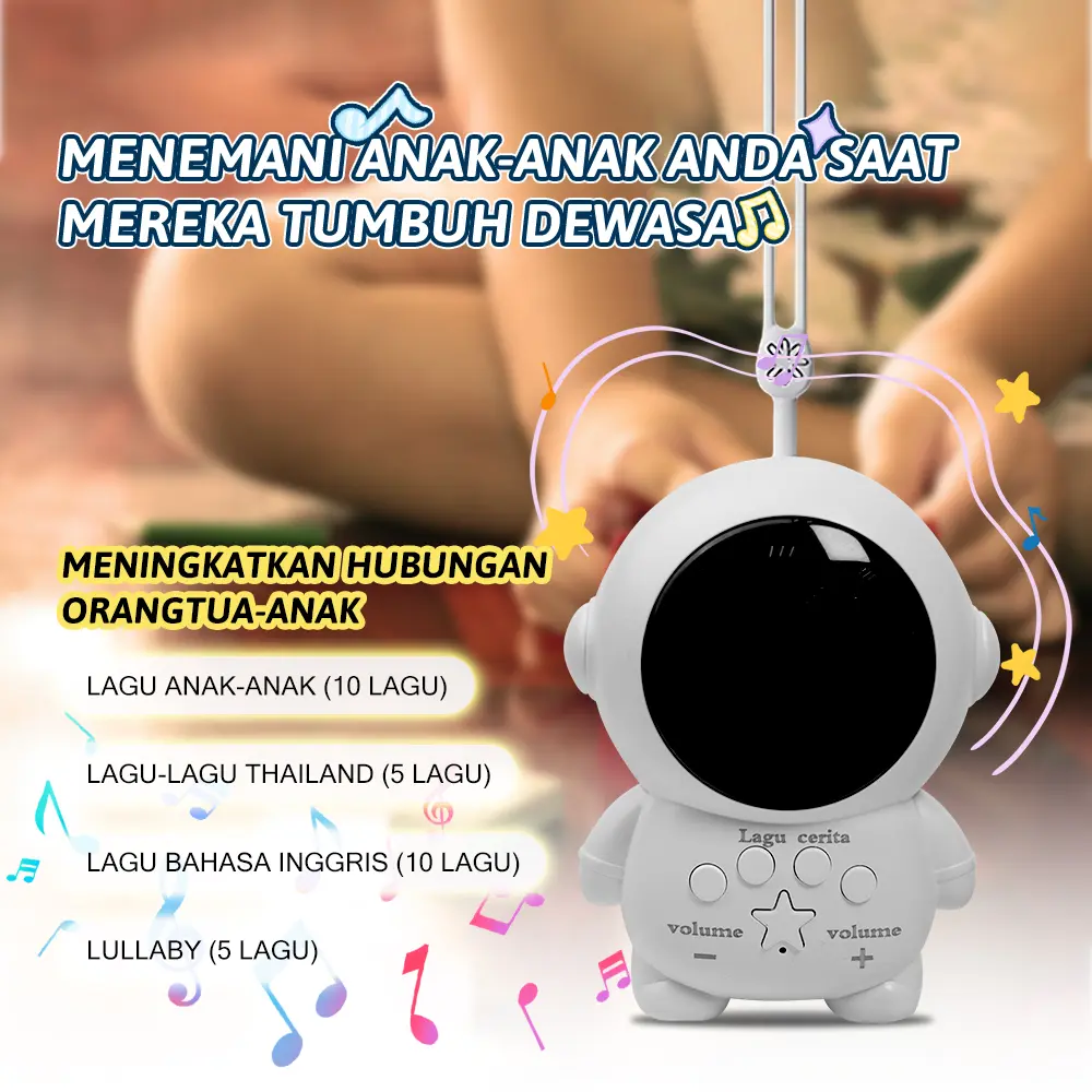 【COD】Edukatif Mainan Edukasi Anak Usia 3 Tahun Speaker Cerita Astronot Ringkas 15 Lagu 10 Cerita Bahasa Indonesia Suara Jernih Bahan ABS Aman Tahan Banting Baterai 12 Jam Teman Bermain Di Dalam dan Luar Ruangan