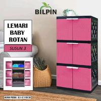 Gambar AKAKO - LEMARI PAKAIAN PLASTIK 2 PINTU AKAKO BABY BILPIN SUSUN 3 - tanpa kunci dari AKAKOOFFICIALSHOP Kota Tangerang 2 Tokopedia