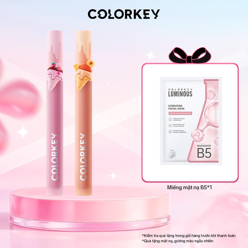 EX-MÀU 705 708 Son Ice Cream COLORKEY Màu Sắc Ngọt Ngào Lâu Trôi Cho Môi Xinh Tươi Tắn 1.7g