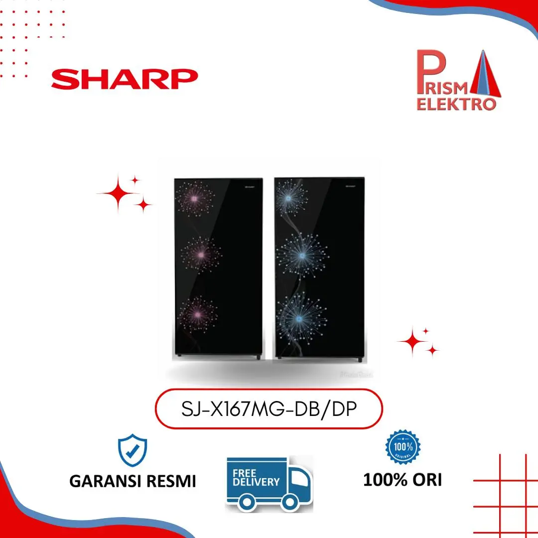 Sharp Kulkas 1 Pintu SJ-X167MG-DP/DB Pink Dandelion Direct Cooling System Garansi Resmi Free Ongkir Jabodetabek