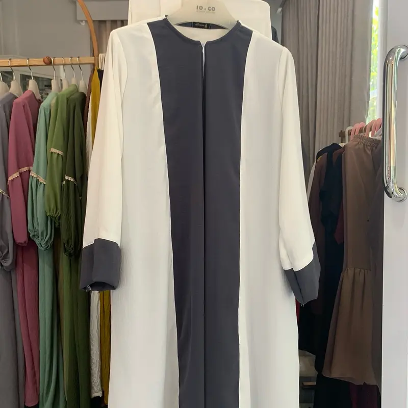 ABAYA dua warna crinkle airflow by abneina jet black abaya arabian abaya turkey Turki 6