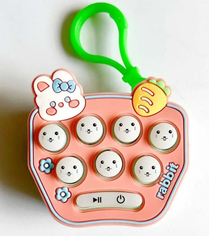 BEIYAYA Mainan pelatihan reaksi anak-anak, liontin gopher silikon puzzle teka-teki mesin derek kartun mesin mainan mesin press dekompresi, hadiah ulang tahun, hadiah Natal Plastik Toys playmate  pop toy Bubble M028 5