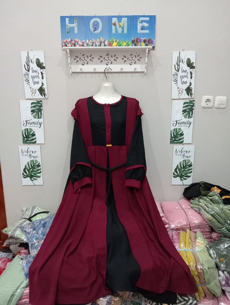 Product Introduction of 2025 Difarina dress gamis crinkle double layer/gamis dewasa jumbo busui/gamis crinkle kombinasi buka pintu/gamis lebaran model terbaru Wanita Pesta muslimah rekomendasi baju melayu swaroxy vina dres marun 7