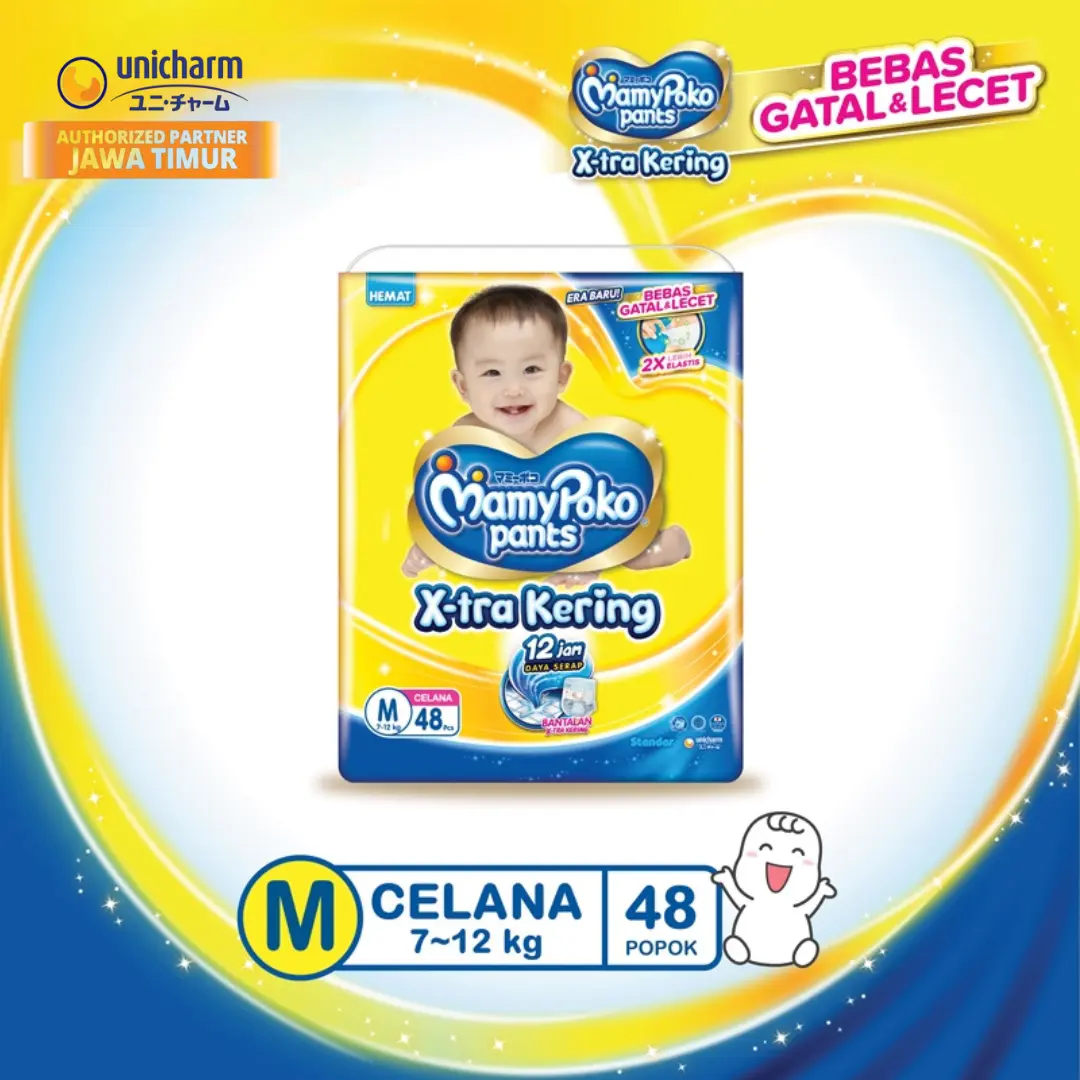 MamyPoko Pants X-tra Kering - M 48 - Popok Celana