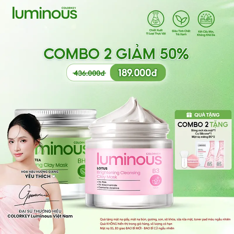 Mặt Nạ Bùn COLORKEY LUMINOUS Hỗ Trợ Làm Sạch Da Không Gây Khô Da Khi Dùng 60g/hũ