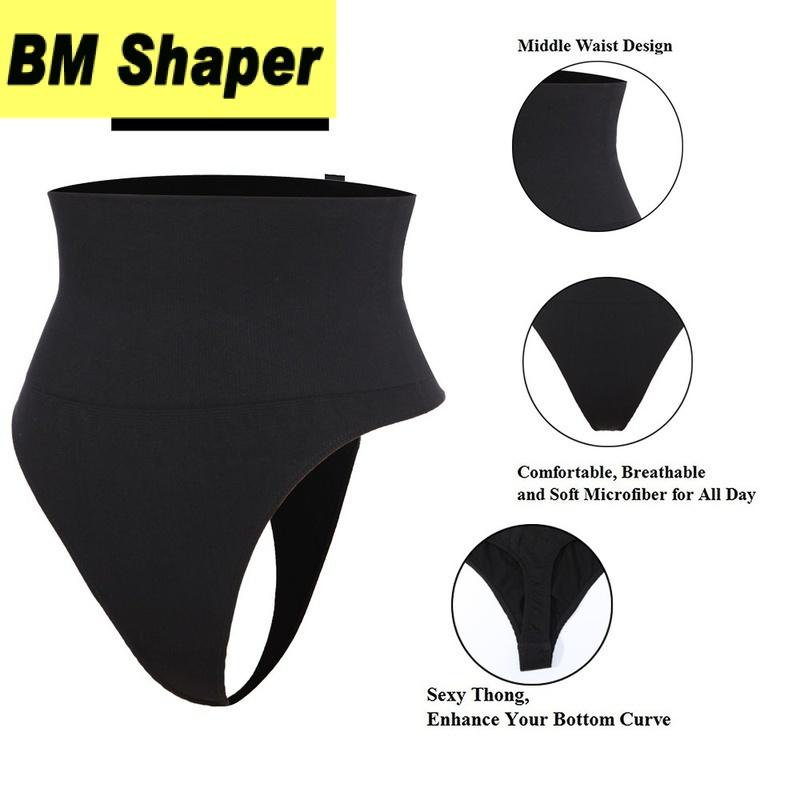 Đồ Định Hình Cơ Thể, Cạp Cao, Dành Cho Nữ, Bó Eo, Màu Đen Khỏa Thân, Quần Lót T-Back, Giúp Bó Sát Bụng, Kiểu Quần Định Hình Women 2