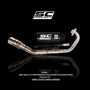 Knalpot Racing SC PROJECT suara bass gahar fullshet fullsystem cocok untuk semua jenis Motor all sport, vixion, verza, mx king, cbr, r15, dll Motorcycle