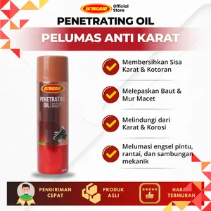 Burgari Penetrating Oil | Pelumas Multifungsi Mobil dan Motor Mencegah Karat Lumasi Roda Gigi Engsel | Cairan Pelumas Anti Karat Rantai, Engsel Pintu, Jendela dan Kaca