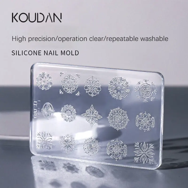 Manicure Tools UV Gel Mould Silicone Nail Carving Mold 3D Bear Butterfly Mould Stamping Plate Nails Stencils DIY  DIY Tools KOUDAN