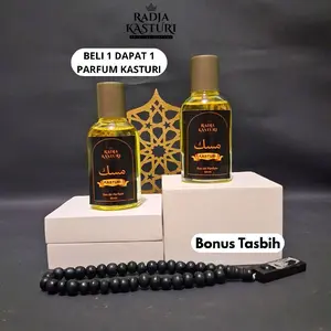 Paket 2 Botol Parfum Minyak Kasturi Spray Untuk Sholat Halal Asli Tahan Lama Wangi Segar Untuk Ibadah Tanah Suci Bonus Tasbih
