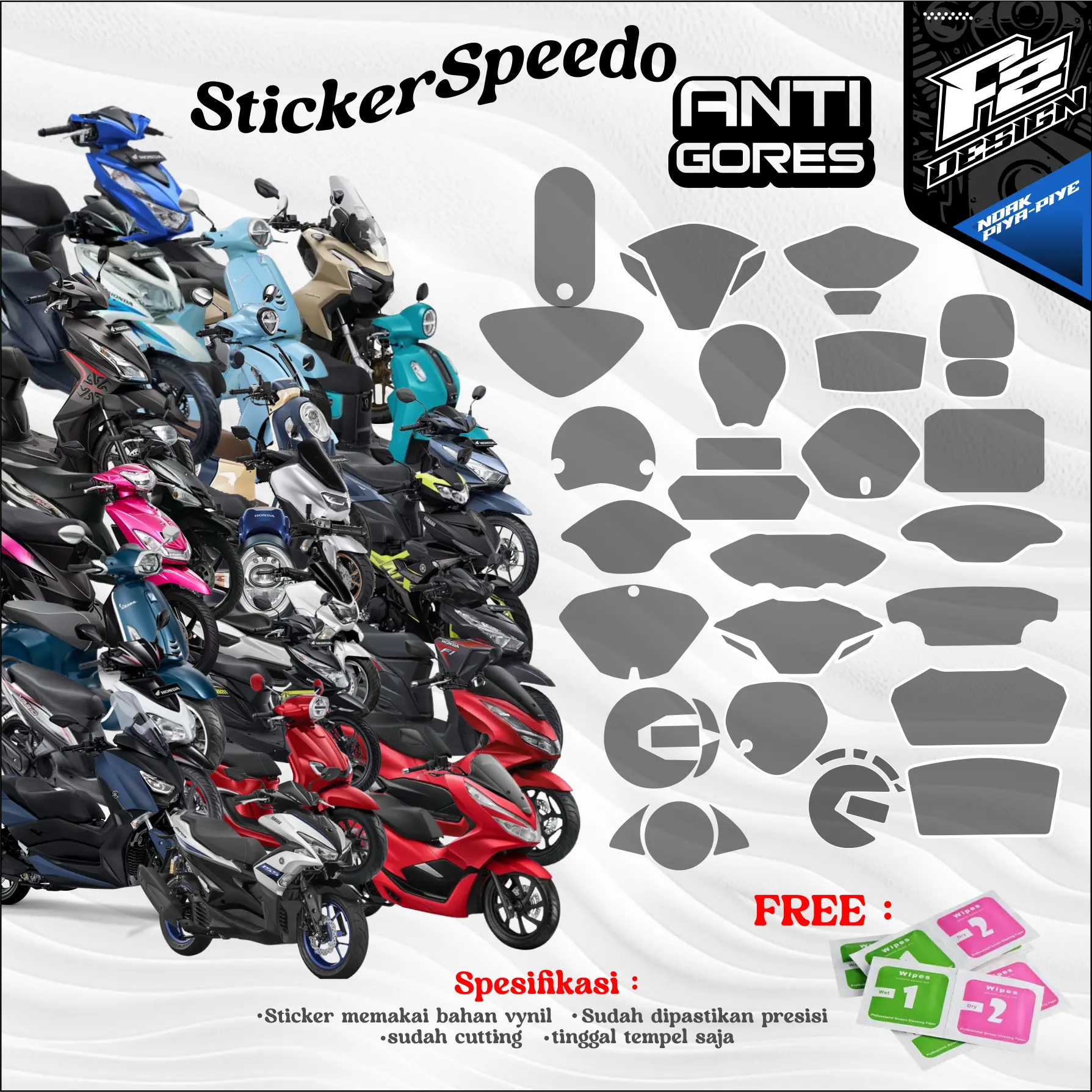 STIKER CUTTING PELINDUNG SPIDOMETER, ANTI GORES SPEEDOMETER Motor Motorcycle Motor Motorcycle
