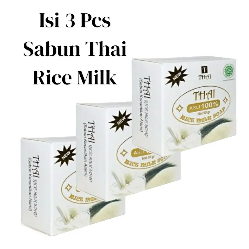 ISI 3 PCS SABUN THAI RICE MILK THAI SABUN BERAS ISI 3 Membersihkan Mencerahkan Soap 0
