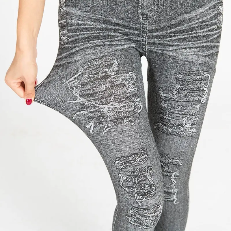 Quần Jean Giả Co Giãn Cho Nữ, Quần Legging Ôm Sát, Quần Bó Hông, Quần Bút Chì 1
