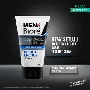 Men's Biore Bright Energy 100gr - Sabun Muka DoubleScrub