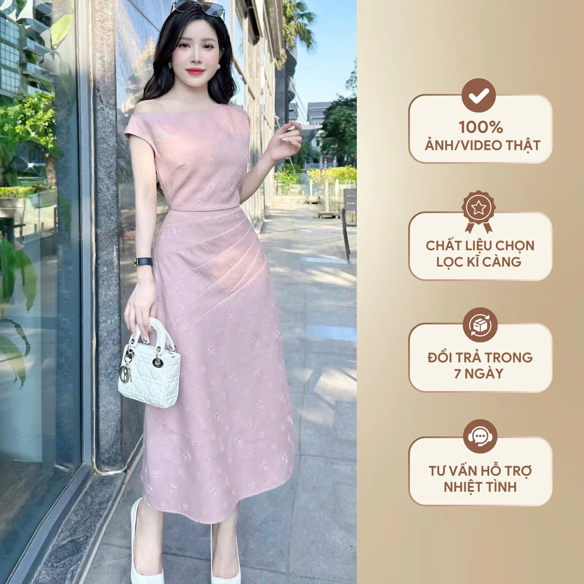 V5230 ĐẦM  VÁY GẤM DỰ TIỆC, ĐẦM VÁY ĐẸP ĐI TIỆC SANG TRỌNG Nữ Women Dress