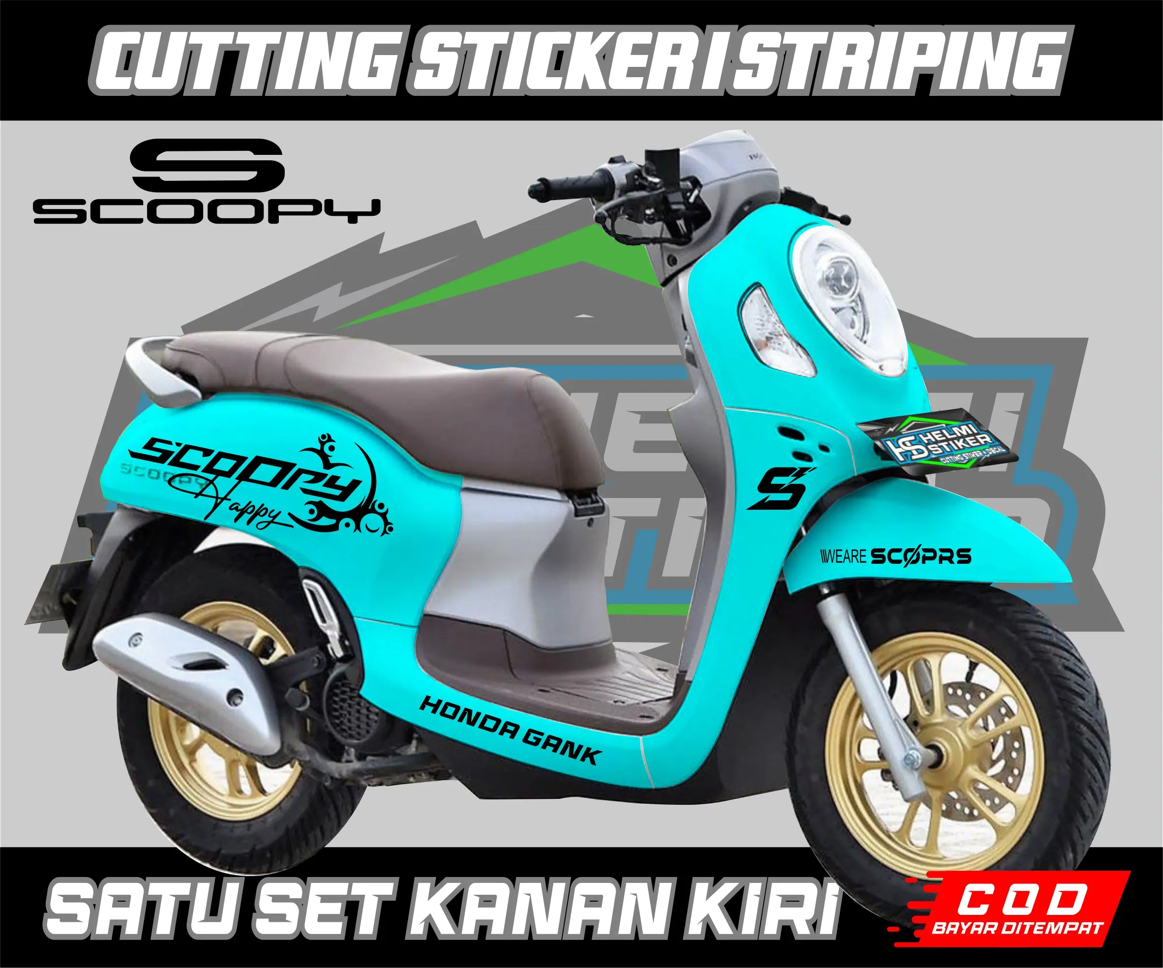 STRIPING CUTTING STICKER HONDA SCOOPY ALL NEW 2020-2024  LIS VARIASI STIKER SCOOPY Motorcycle