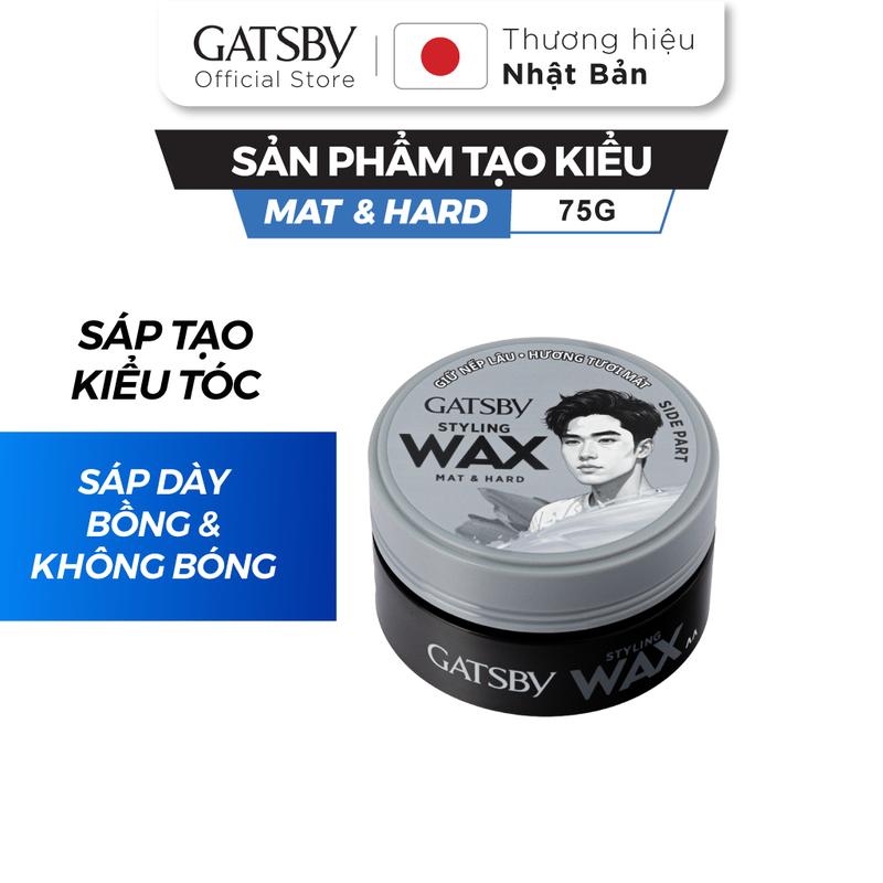 Sáp vuốt tóc GATSBY Styling Wax Mat & Hard B, tạo kiểu tóc dày bồng & không bóng giữ nếp 8h, 75g