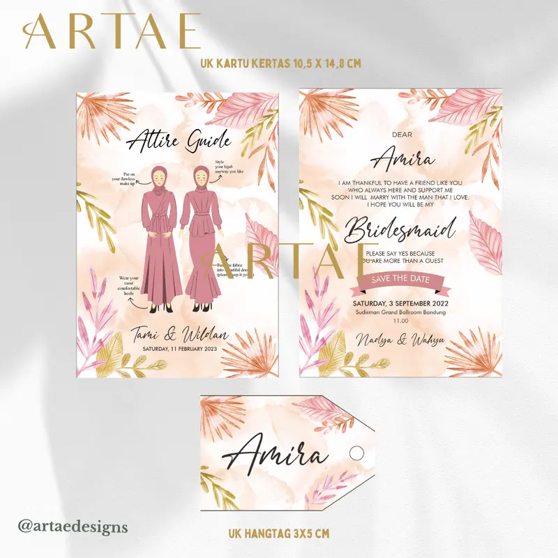 PART 2 Aesthetic Bridesmaid Card/Attire Guide/Hangtag (MINIMAL ORDER 8 PCS) 6