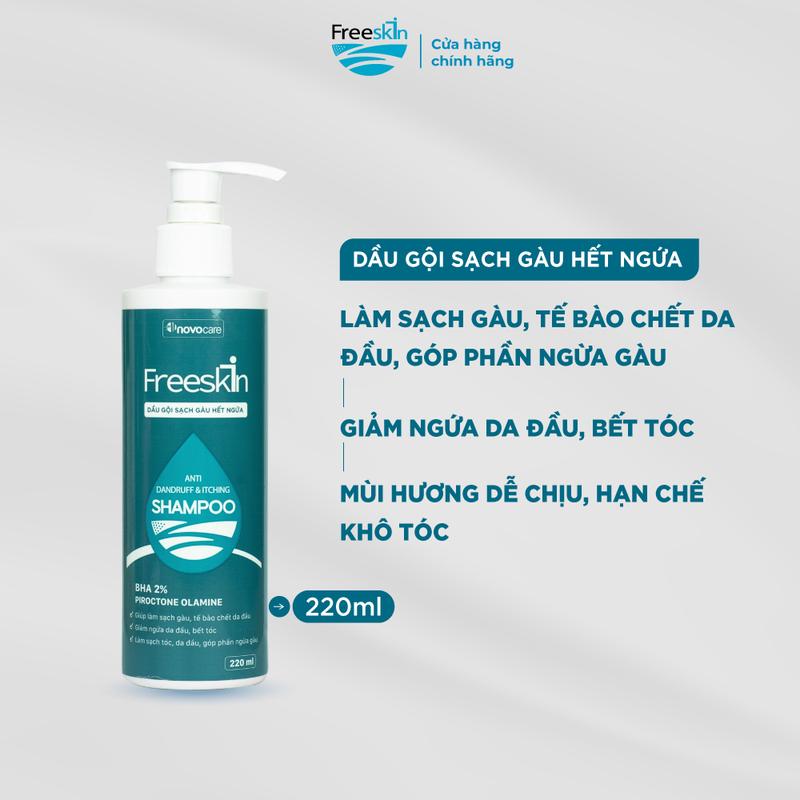  Dầu gội sạch gàu ngứa Novocare - Freeskin Anti - Dandruff & Itching 220ml 