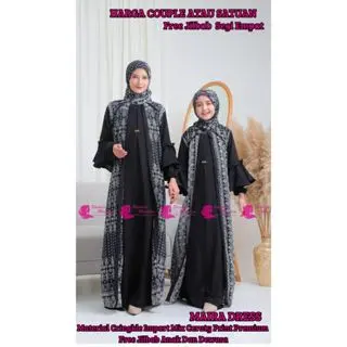 Gamis Couple Ibu Dan Anak Ceruty Etnik  ( HARGA SATUAN ) Gamis Couple Ibu Anak Cringkle Airflow Gamis Terbaru Ceruty Babydoll Print Armany Import Perempuan Terbaru Crinkle Import Mix Ceruty Print Premium Busui dan Wudhu Friendly Free Kerudung Segi Empat 6